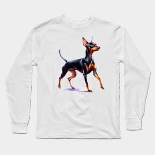 Miniature Pinscher Watercolor - Beautiful Dog Long Sleeve T-Shirt